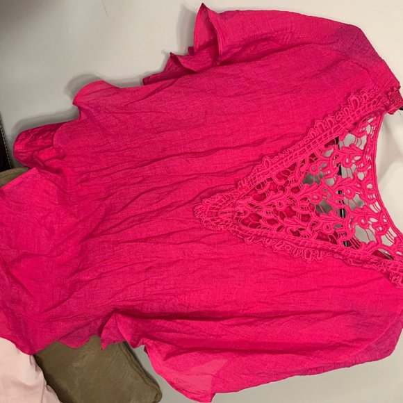 Apt 9 Dark Pink Poncho with build in tank top - Picture 2 of 3